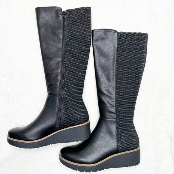 NEW in box EUROSOFT Falicia Knee High Wedge Boot in Black size 9M - Picture 1 of 11